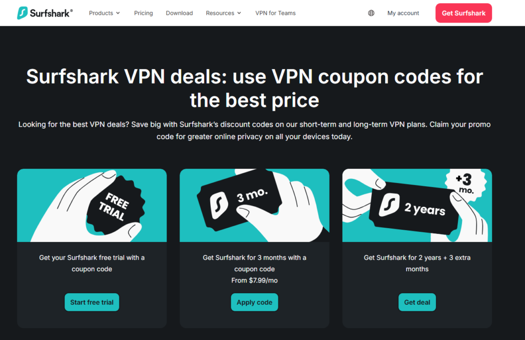 Shurfshark coupons page