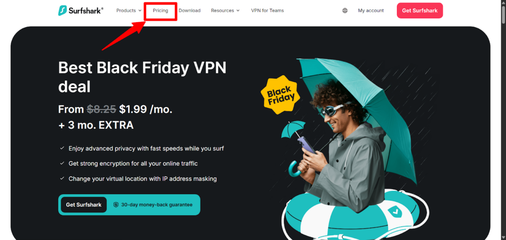 Surfshark pricing option